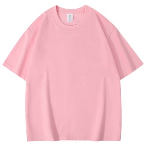 T-shirt personnalisé 240G en coton épais 100% OEM ODM, coupe oversize unisexe, col rond, manches courtes, vierge, avec logo - Product Image 5
