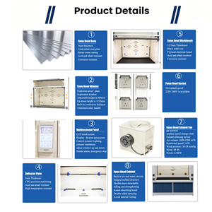 <span class=keywords><strong>Hotte</strong></span> à fumées canalisée sur mesure de 1,2 m avec armoire de rangement, entièrement en acier, pour laboratoire chimique, type ASHRAE 110 USA, vente en gros - Product Image 5