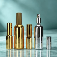 Bouteilles en verre électroplaqué brillant de tailles variées, contenants de stockage durables pour parfums et huiles de soin de la peau