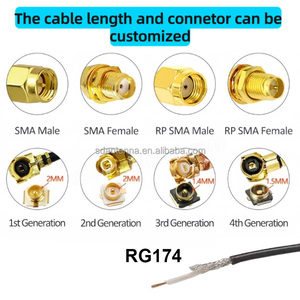 ShengDa RG174 cáp đồng trục SMA Nam Góc phải để SMA nam nối 2.8mm PVC Áo khoác đồng RF Cáp lắp ráp Cáp - Product Image 3