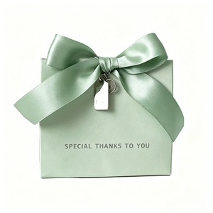 Hotsale Wholesale Premium Satin Bow Special Thanks Gift <b>Box</b> With Blank Tag For Independent Cosmetic Jewelry Brand Favor Supply - Product Image 3
