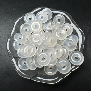 진진 천연 얼음 투명 마노 15mm 평화 버클 펜던트 루즈 비즈 쥬얼리 DIY 팔찌 스페이서 NGTC 인증 - Product Image 2
