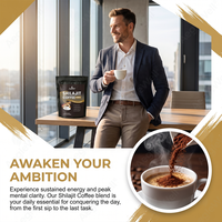 Poudre de café Shilajit 9-en-1 OEM ODM, mélange de café aux herbes multi-adaptogènes, boisson énergisante et stimulante pour la concentration et le soutien cognitif