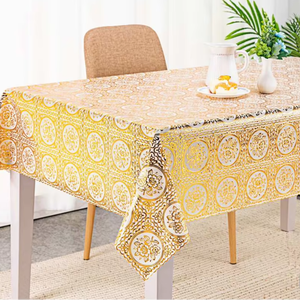 Beautiful Appearance Gold Stamping Rectangle <strong>Plastic</strong> <strong>Table</strong> <strong>Clothes</strong> for Weddings Decorations - Product Image 1