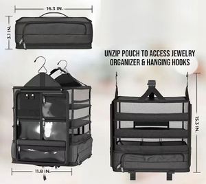 Organisateur de sacs à main suspendu personnalisé pour porte, avec 3 étagères murales en tissu pour rangement de petits objets - Product Image 3