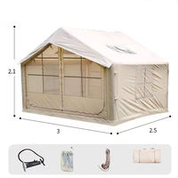 Tente gonflable portable grand espace, imperméable, en Oxford, pour le camping en plein air