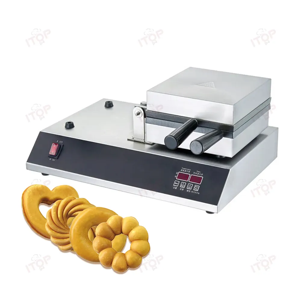 Mini gaufre de beignet de dessus de table électrique commerciale Offre Spéciale faisant la machine automatique de beignet