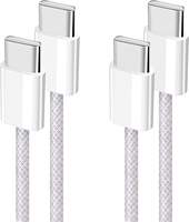 Cable USB-C Tipo C con Trenzado de Nailon PD 20W 60W 120W, Cable de Carga Rápida Compatible con iPhone 17 16 15 Pro Max iPad MacBook