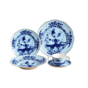 Blue Ink Vintage Decorative Dishes Ceramic Porcelain Luxury Dinnerware <b>Set</b> All Color Custom Italian Style Bone China Wholesale - Product Image 5