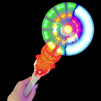 Baguette lumineuse LED d'Halloween avec musique, rotative à 360 degrés, et hélice de chauve-souris clignotante, idéale comme cadeau de fête pour enfants