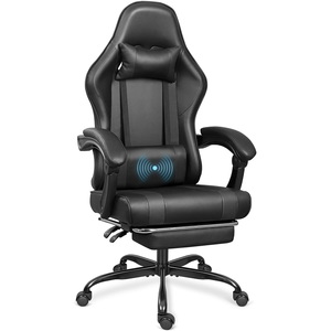 Meilleure vente en gros Fauteuil inclinable en cuir Chaise de <span class=keywords><strong>gamer</strong></span> de massage blanche et noire Chaise de gaming en pvc entièrement roulante pour ordinateur avec repose-pieds - Product Image 2