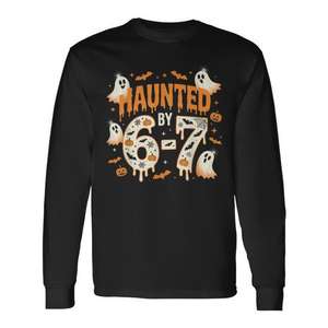 Haunted By 67 Halloween T-shirt à manches longues avec design de costume Meme - Product Image 1