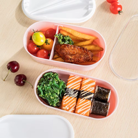 Recipientes de comida estilo japonés de PP, libres de BPA, aptos para lavavajillas, juego de loncheras tipo bento.
