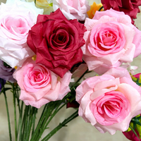 Bouquet de roses artificielles en soie faites à la main, à longue tige, fleurs artificielles réalistes pour mariage, décoration de la maison, banquet, fiançailles