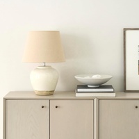 Lampe de table en céramique avec abat-jour en tissu, lampe de chevet pour chambre à coucher, salon, entrée