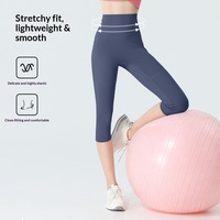 Nouveau Short de Yoga Longueur Mollet, Effet Ventre Plat, Sans Ligne Gênante, Sensation Seconde Peau, Taille Haute, Effet Push-Up Fessier, Amincissant, Taille Élastique