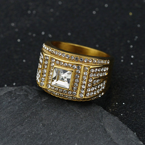 <span class=keywords><strong>Bague</strong></span> ouverte géométrique vintage en acier inoxydable 316L doré pour homme, <span class=keywords><strong>prix</strong></span> de gros - Product Image 5