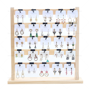 شي شنغ خشبية حاملات القرط الوقوف ل عرض متجر قلادة مجوهرات درج منظم معرضا حامل صندوق تخزين - Product Image 5