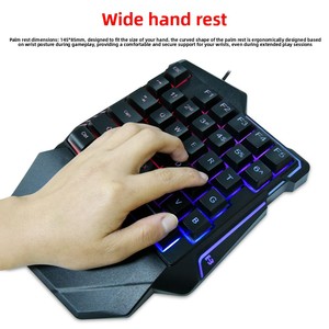 <span class=keywords><strong>Tastiera</strong></span> da <span class=keywords><strong>Gaming</strong></span> G7 <span class=keywords><strong>a</strong></span> <span class=keywords><strong>Una</strong></span> <span class=keywords><strong>Mano</strong></span>, Stile Battle Royale, Sensazione Meccanica, Cablata per PC, Retroilluminazione RGB, Tasti Colorati, Dedicata agli Esports - Product Image 2