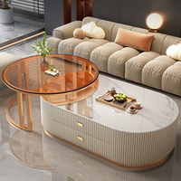Meubles de salon au design léger et luxueux, prix bas, petite table pour le thé ou le café avec tiroirs, ensembles de tables basses rondes à vendre