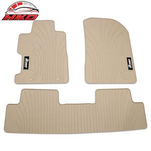 Alfombrillas de goma de látex beige para Honda Civic 8ª generación 2006-2011, alfombra a medida de 3 piezas estilo IKON, impermeables - Product Image 1