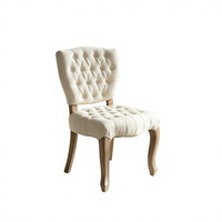 Chaise de salle à manger en chêne massif de style américain, design vintage français, dossier en rotin, rembourrage doux, chaise d'hôtel