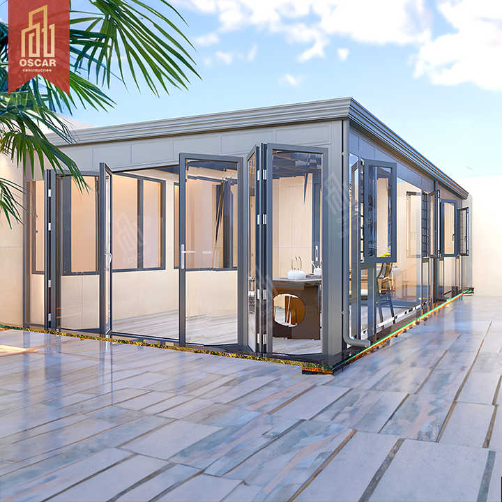 Outdoor Mobile Family Insulated Glass Room Solarium Villa