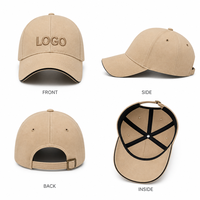 Op maat gemaakte logo klassieke kaki katoenen twill baseballcap 6 panelen verstelbaar geborduurd unisex pet groothandel OEM lage minimale bestelhoeveelheid