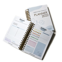 Spirale 12 mois impression hebdomadaire quotidienne planificateur de soins personnels personnalisé Gratitude cahier Journal livre boîte cadeau ensemble