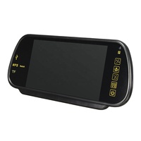 Gran oferta, cámara de marcha atrás HD de 7 pulgadas, pantalla táctil con tecla, entrada VGA, dos pantallas de vídeo, Monitor de espejo retrovisor portátil, camiones de 1 año