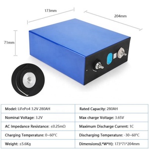 แบตเตอรี่ลิเธียมไอรอนฟอสเฟต (LiFePO4) เกรด A แบบแท่งปริซึม 3.2V 302Ah 230Ah 280Ah สำหรับระบบพลังงานแสงอาทิตย์แบบออฟกริดในบ้าน มีสินค้าในสต็อก EU AU - Product Image 5
