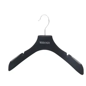 <span class=keywords><strong>Cintre</strong></span> en plastique de couleur noire velours, surface floquée, <span class=keywords><strong>prix</strong></span> d'usine, <span class=keywords><strong>cintre</strong></span> pour vêtements - Product Image 1