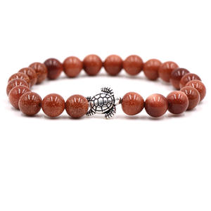 LC202503198 Groothandel Modieus Elastisch Rekbaar Zeeschildpad Klassiek Heren Dames Armband van Natuurlijke Edelstenen - Product Image 2