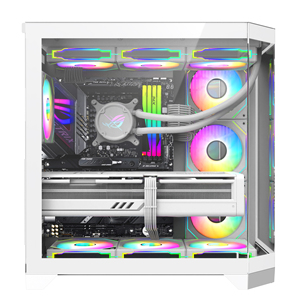 새로운 디자인 패션 게임용 컴퓨터 케이스 <span class=keywords><strong>3</strong></span> 강화 유리 패널 하이 엔드 PC 케이스 360mm 라디에이터 어항 모양 PC 케이스 게이머 - Product Image 2