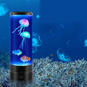 Lampe de bureau en forme de méduse pour mini aquarium à changement de couleur LED, décoration de bureau, aquarium miniature - Product Image 3