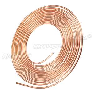 Tuyau en spirale de 7,62 m (25 pieds) en cuivre nickelé de 3/16 po de diamètre extérieur pour freinage, anti-rouille, avec 16 écrous de raccordement - Product Image 3