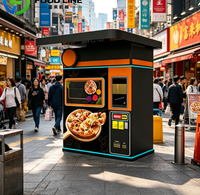 Distributeur automatique de pizzas de qualité industrielle à haute capacité avec préparation automatique de la pâte et distributeur de garnitures pour centre commercial