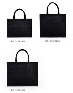 Bán buôn tùy chỉnh màu đen đay túi bông mua sắm Di động Túi vai in logo linen vải bố tote túi tùy chỉnh - Product Image 5