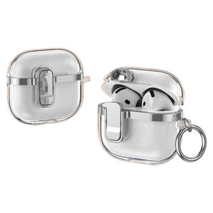 <span class=keywords><strong>Coque</strong></span> de protection pour casque électrolytique <span class=keywords><strong>transparente</strong></span> pour AirPods 2 3 4 Pro 2 housse pour écouteurs avec boucle en métal - Product Image 2