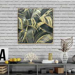 Art mural abstrait avec cadre flottant, papier imprimé <span class=keywords><strong>aquarelle</strong></span> classique orné de feuilles d'<span class=keywords><strong>arbre</strong></span>, pour la décoration de la maison - Product Image 5