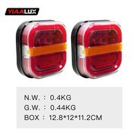 Feu arrière de camion LED 24V avec anneau halo fluide, nouveau modèle carré transfrontalier, feu indicateur de type hamburger, large feu latéral, accessoire pour voitures