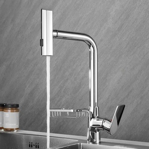 New Single Hole Black Tri-flow Kitchen Mixer Tap With Pull <b>Down</b> Sprayer Swivel Flexible Pull Out Waterfall Kitchen AT9308B-DX Ki - Product Image 3