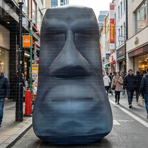Estatua inflable gigante iluminada de Moái, ídolo de piedra cultural tribal Kahuna, modelo inflable publicitario para la cultura polinesia - Product Image 2
