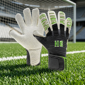 Gants de gardien de but de football professionnels fabriqués en usine, prix de gros, paume avant en latex aqua injecté de silicone sur le dos de la main - Product Image 4