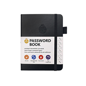 Carnet de mots de passe A6 personnalisé, carnet d'adresses et de téléphones, organiseur de contacts en cuir PU, journal avec logo - Product Image 4