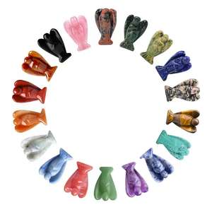 Vente en gros d'oeil de tigre naturel cristal pierre Reiki sculpté cristal artisanat avec ange décoration de la maison matériau mixte pour le thème de l'amour - Product Image 3