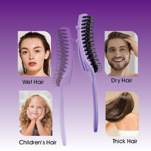 <span class=keywords><strong>Cepillo</strong></span> de Pelo Profesional con Logotipo Personalizado al por Mayor, Curvo, Ventilado, con <span class=keywords><strong>Cerdas</strong></span> de Jabalí, para Hombres y Mujeres, Desenreda, Secado Rápido, Masaje - Product Image 5