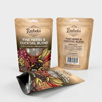 Sachet refermable personnalisé avec logo, pour emballage alimentaire de snacks, bonbons, noix, épices sèches, poudres et sucre