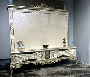 Luxurious Victorian Style Teak Wood <b>TV</b> Wall Cabinet Classic Luxury Teak Wood <b>TV</b> Wall <b>Unit</b> with Ornate Victorian <b>Design</b> USA Sale - Product Image 6