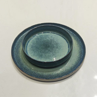 Nouveau design de vaisselle en grès Service de table nordique de luxe en céramique bleu cobalt pour la maison, le mariage et le restaurant